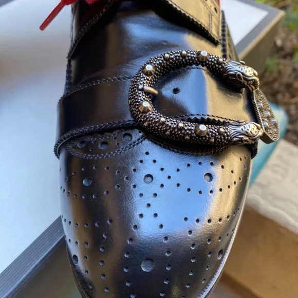 GUCCI QUEERCORE Medallion Wingtip Oxford Brogues496266 G9.5=US10